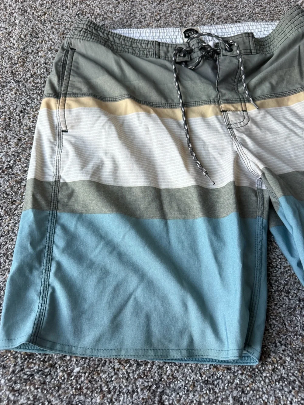 Rip Curl Surf Craft Men's 30 Blue Striped Boardshorts Swim Surf Shorts